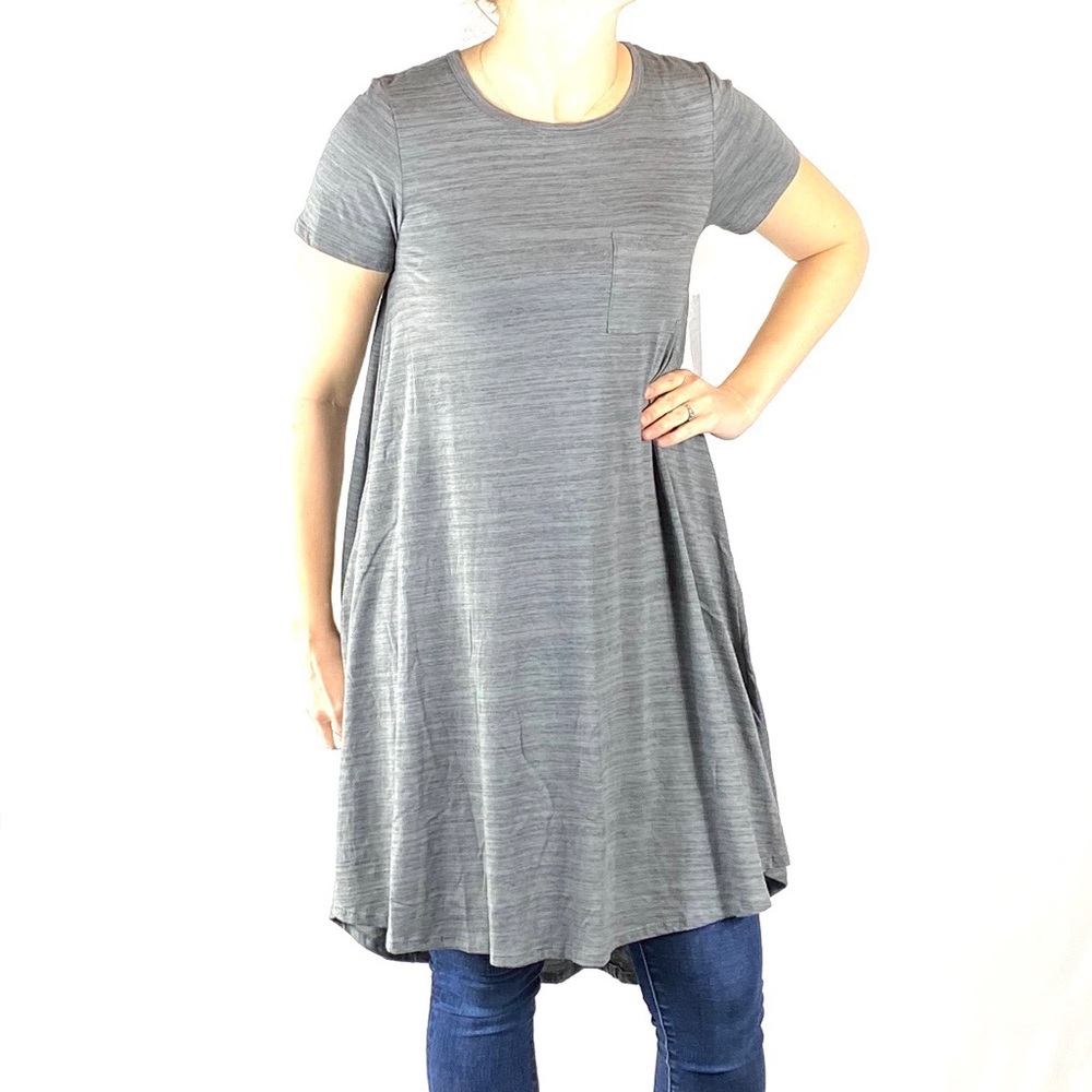 LuLaRoe Grey Carly Tee Shirt Dress
